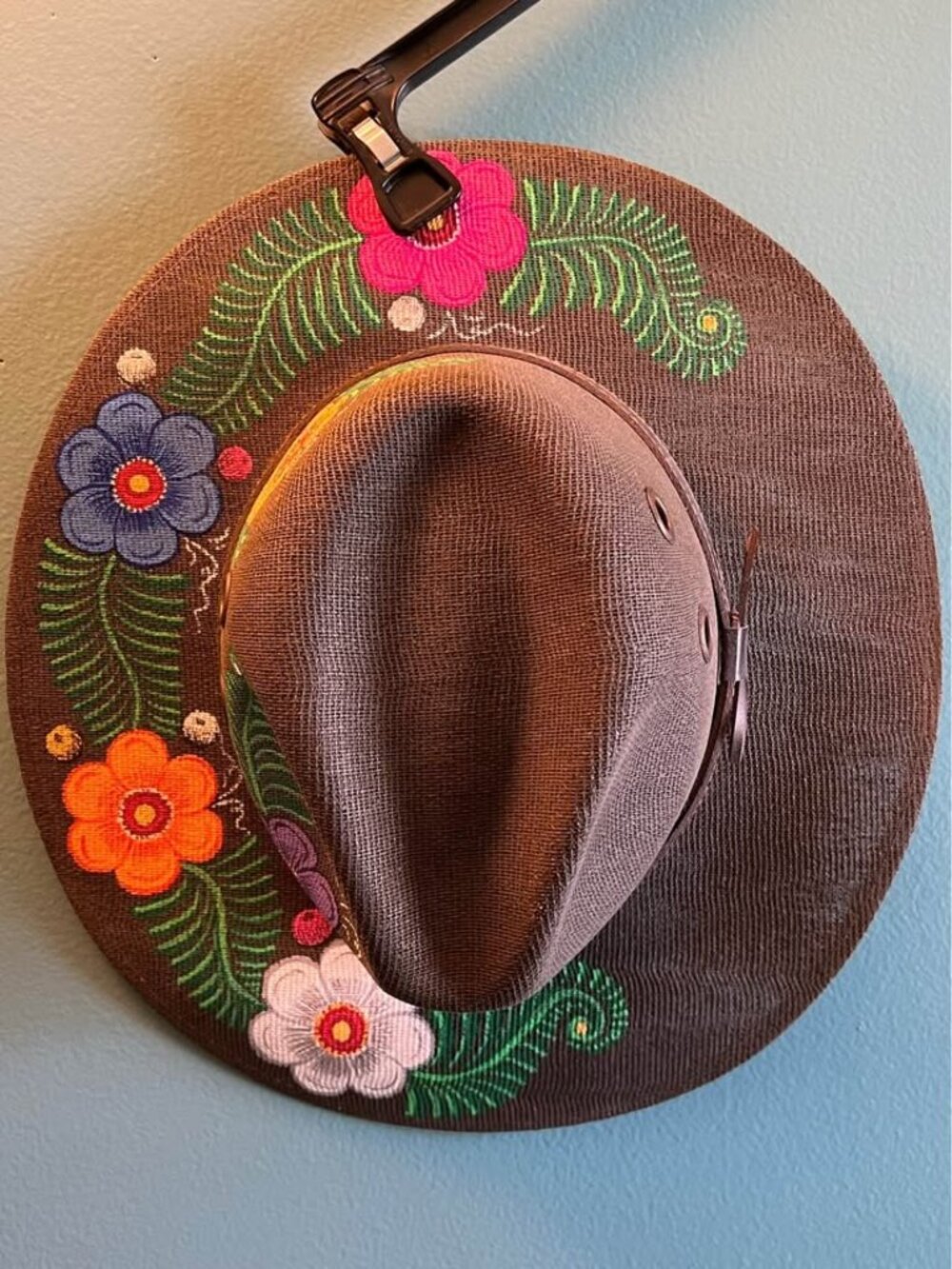 Western Style Floral Painted Canvas Hat